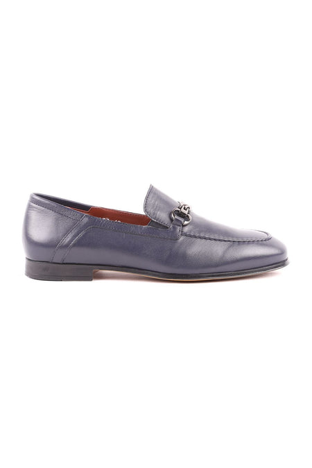 L5231 Model Navy Blue Leather Men's Shoes - Casual - MALLTURK