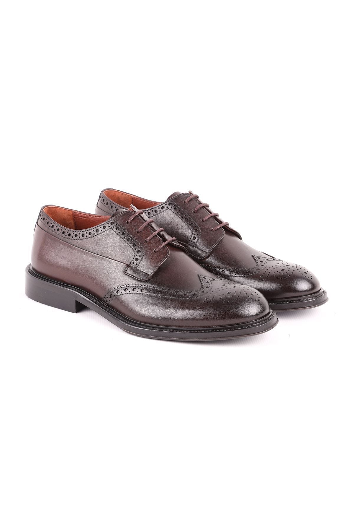 L5233 Leather Men's Oxford Shoes Brown - MALLTURK