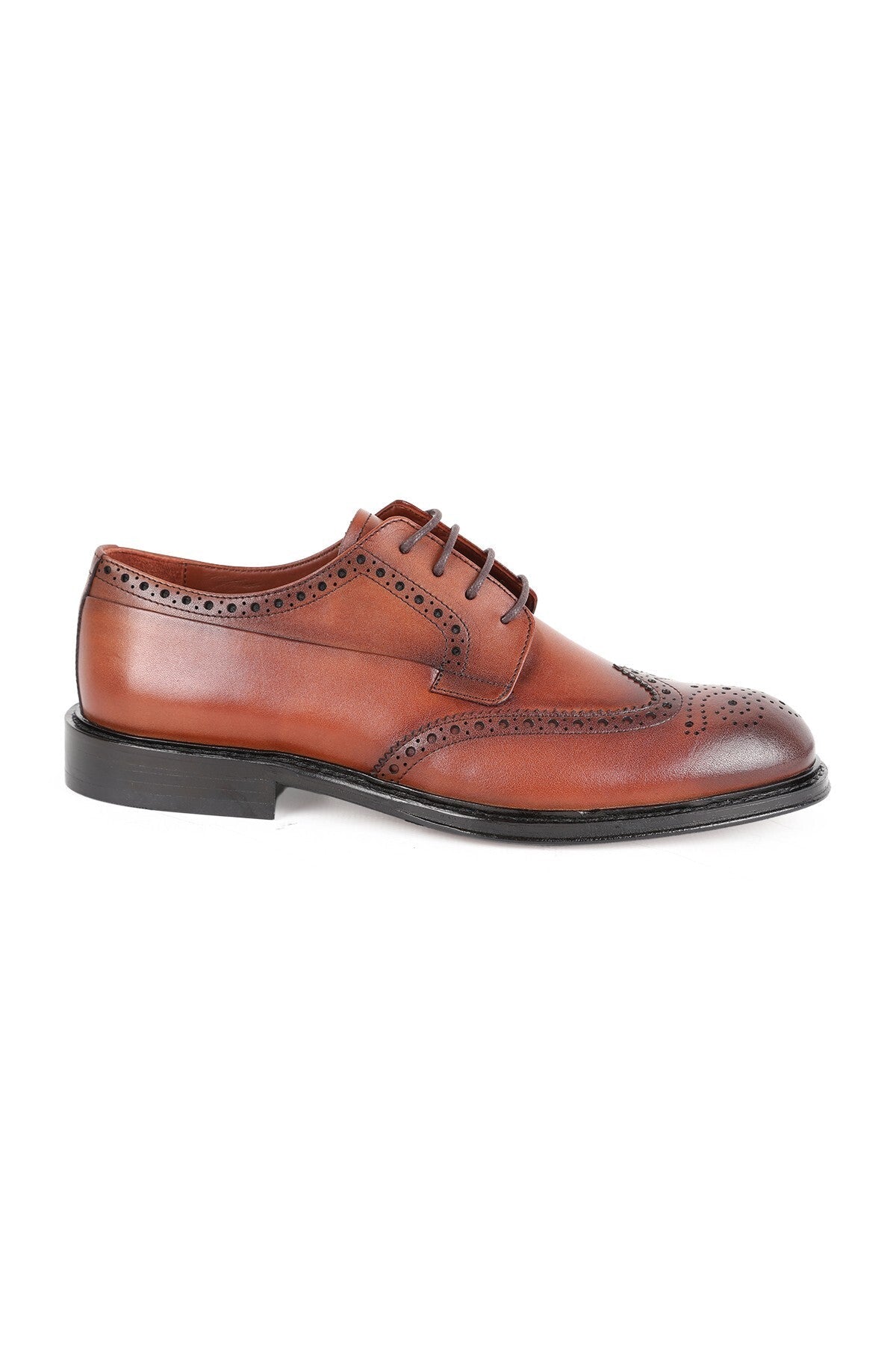L5233 Men's Genuine Leather Brogue Perforated Leather Sole Classic Shoes - MALLTURK