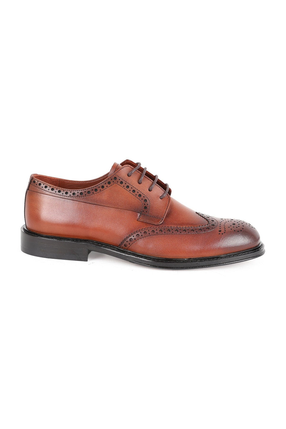 L5233 Men's Genuine Leather Brogue Perforated Leather Sole Classic Shoes - MALLTURK