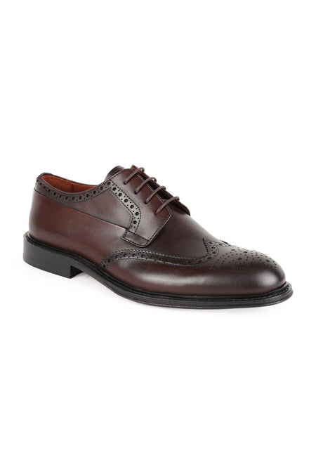 L5233 Men's Genuine Leather Brogue Perforated Leather Sole Classic Shoes - MALLTURK