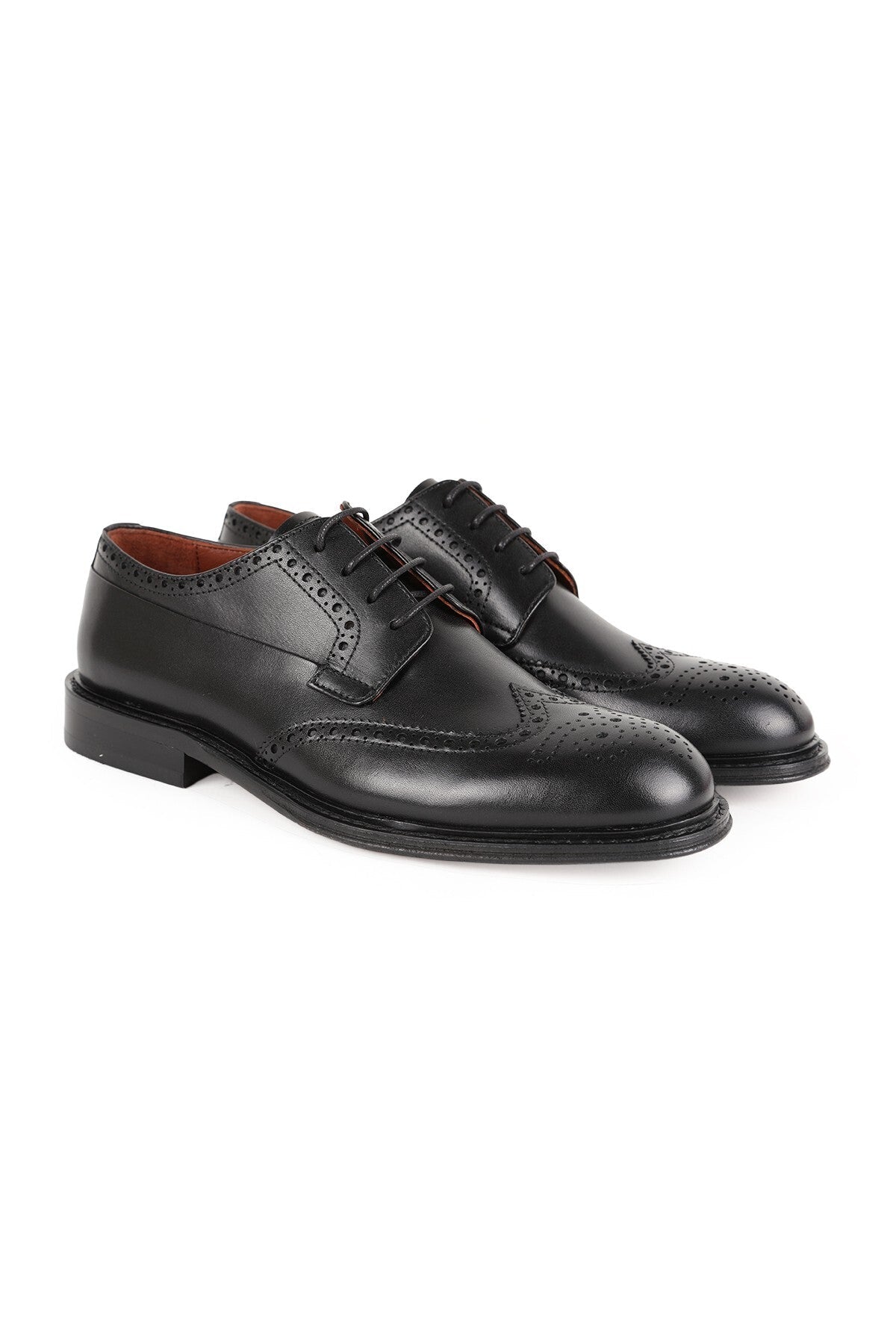 L5233 Men's Genuine Leather Brogue Perforated Leather Sole Classic Shoes - MALLTURK