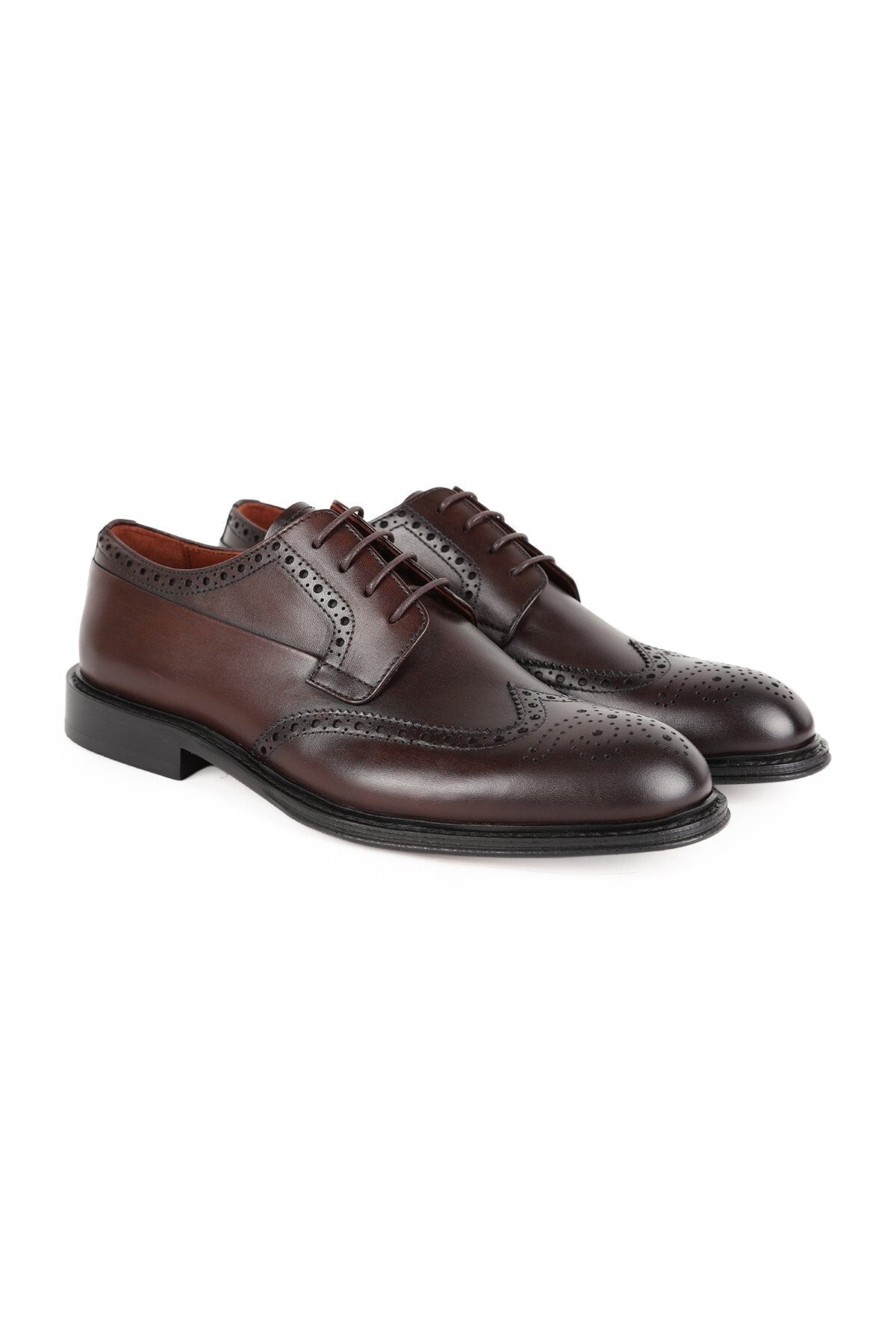 L5233 Men's Genuine Leather Brogue Perforated Leather Sole Classic Shoes - MALLTURK