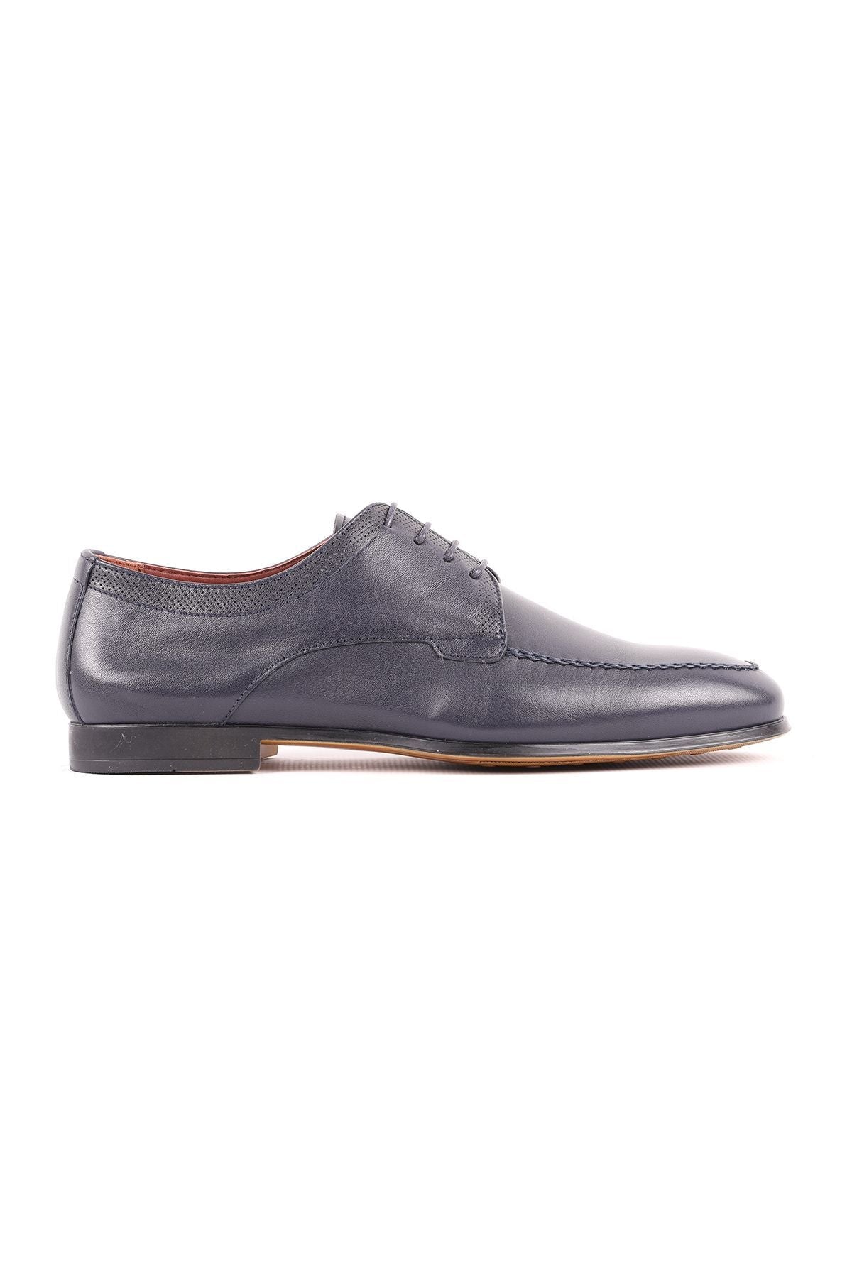 L5249 Navy Blue Leather Men's Classic Shoes - MALLTURK