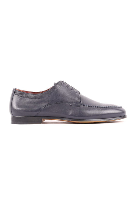 L5249 Navy Blue Leather Men's Classic Shoes - MALLTURK