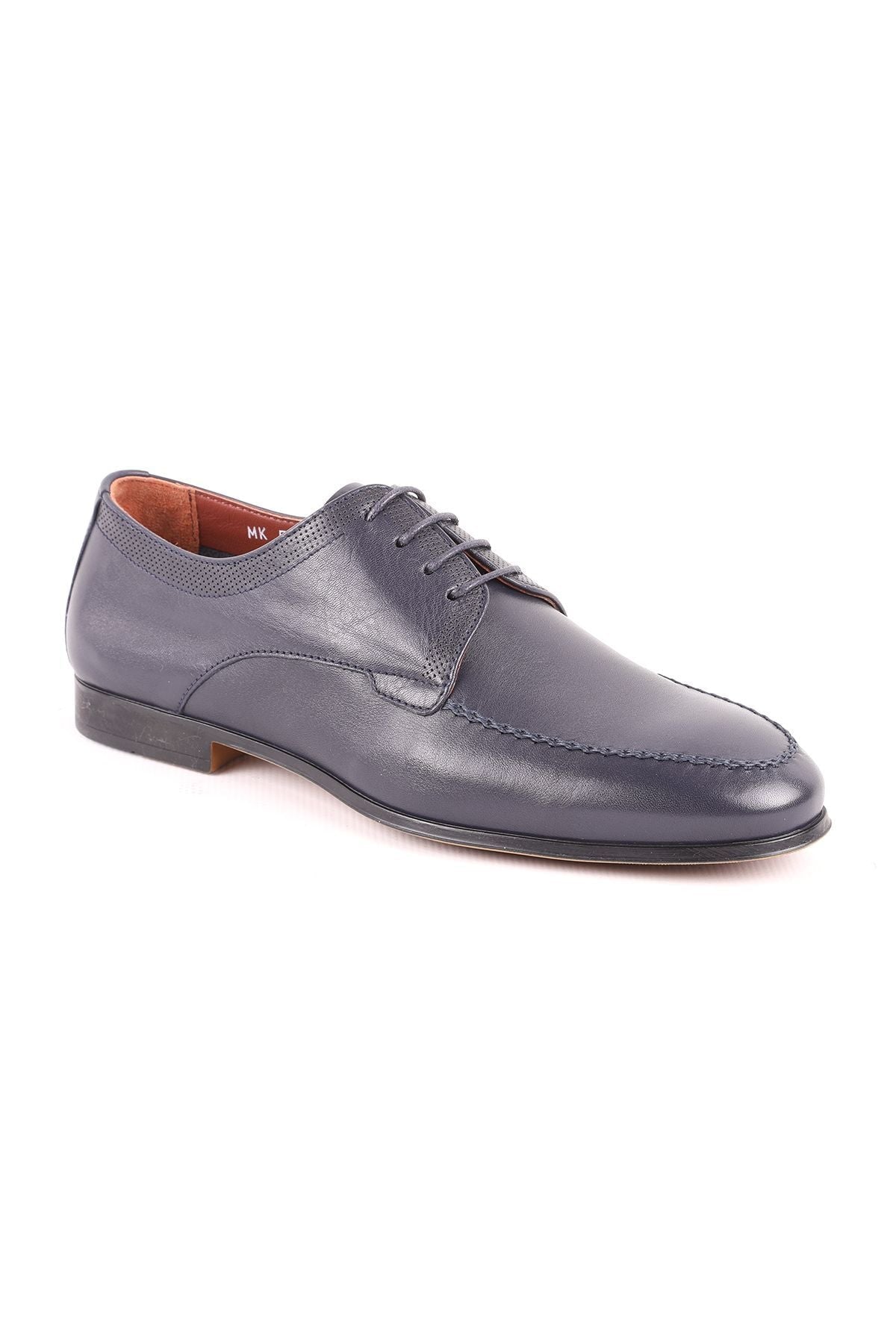 L5249 Navy Blue Leather Men's Classic Shoes - MALLTURK