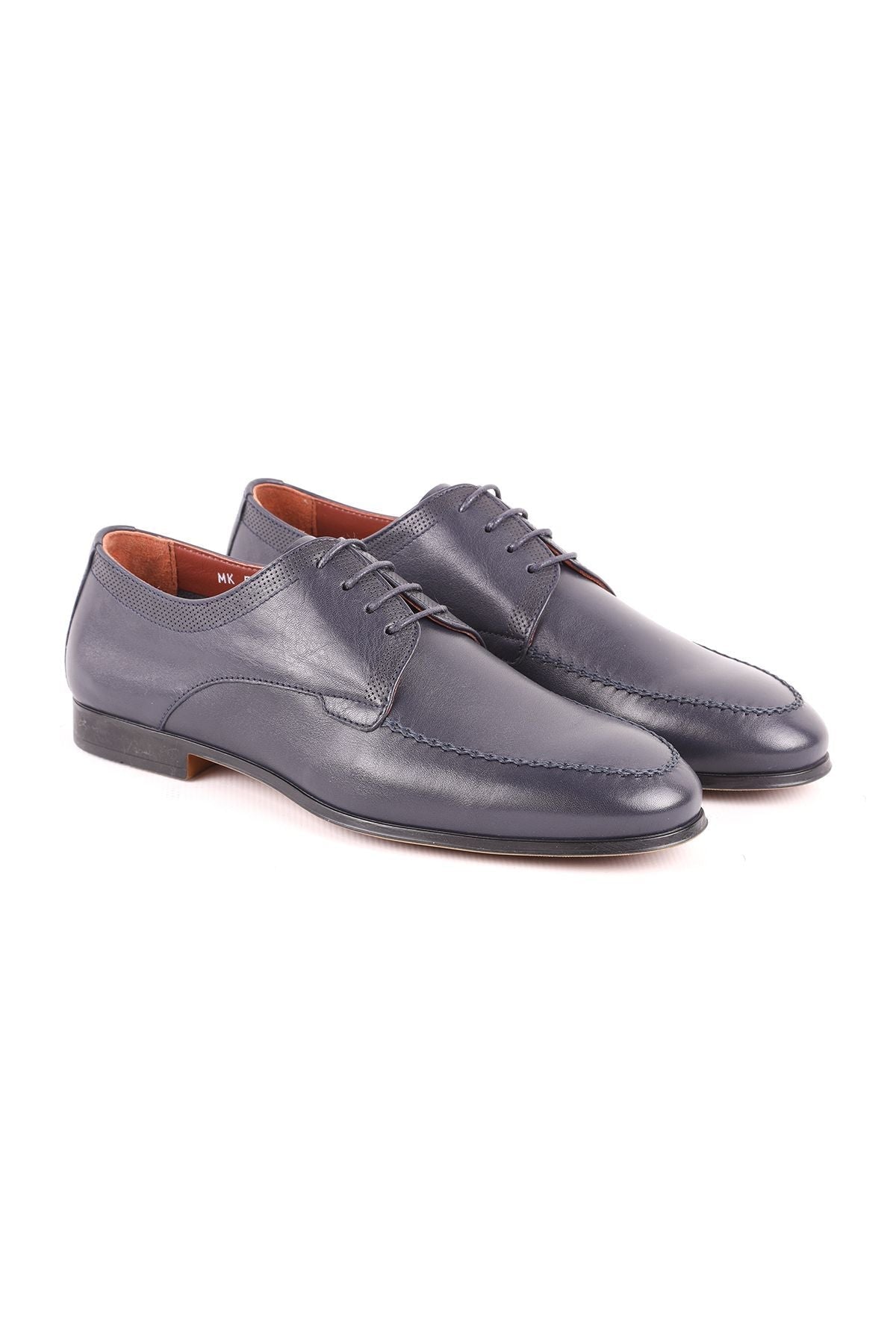 L5249 Navy Blue Leather Men's Classic Shoes - MALLTURK