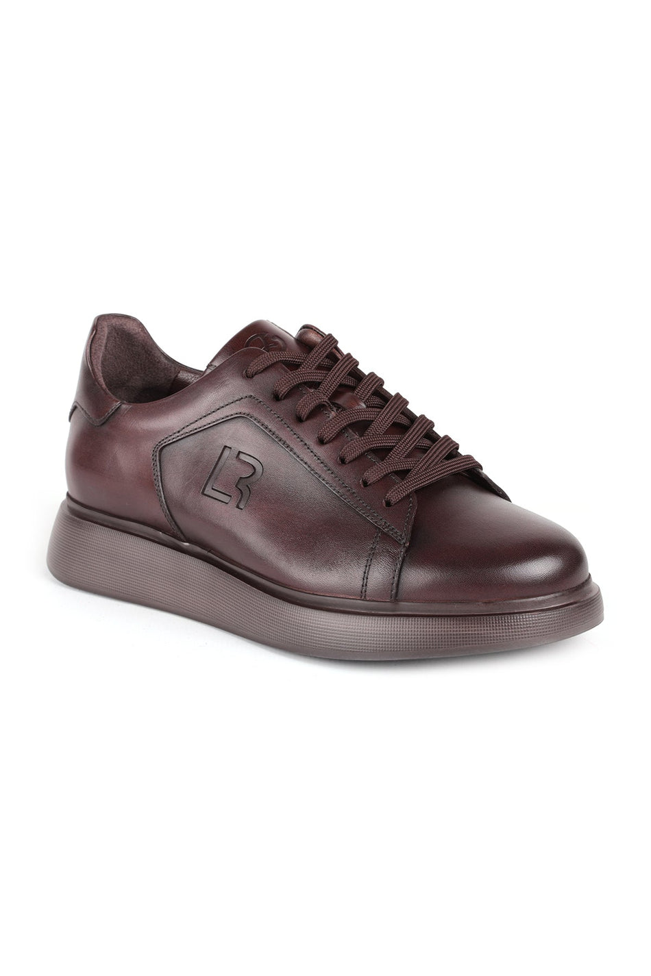 L5253 Ea Eva Alibero L5253 Men's Genuine Leather Lightweight Thick Sole Lace-Up Casual Sneaker Shoeslk Ka - MALLTURK