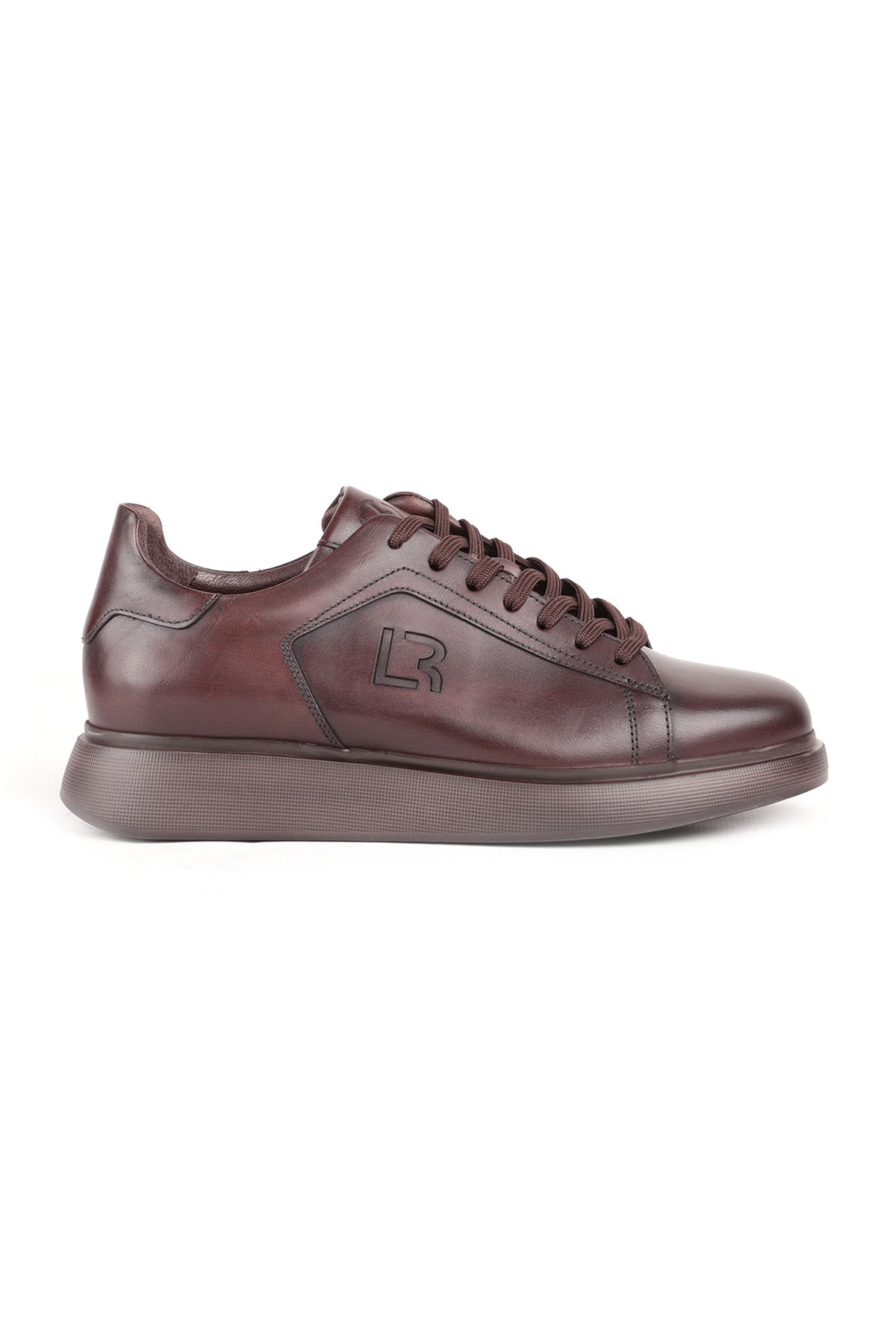 L5253 Ea Eva Alibero L5253 Men's Genuine Leather Lightweight Thick Sole Lace-Up Casual Sneaker Shoeslk Ka - MALLTURK