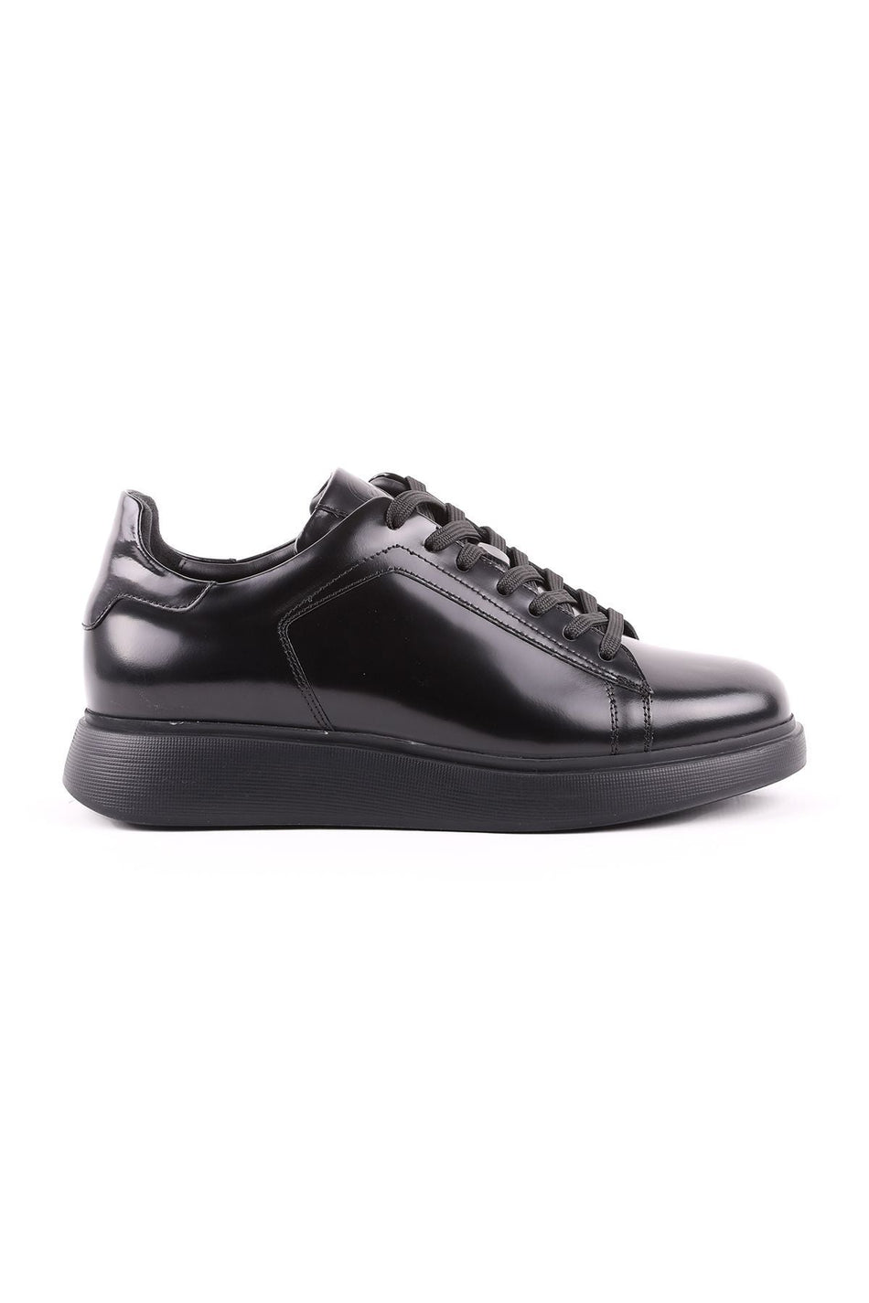 L5253 Open Leather Men's Casual Shoes Black - MALLTURK