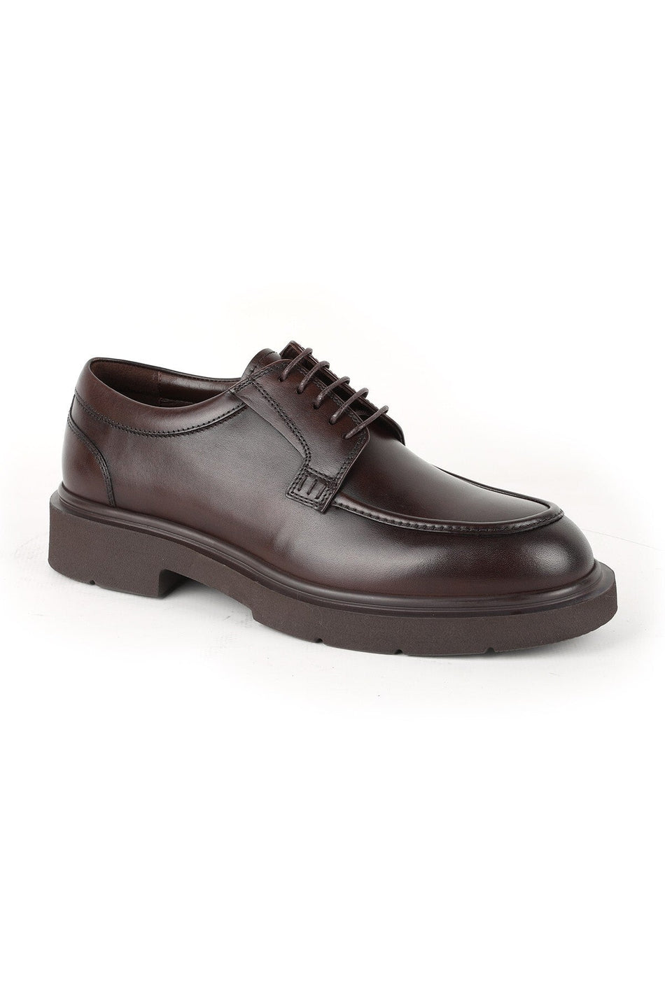L5371 Men's Leather Casual Shoes Brown - MALLTURK