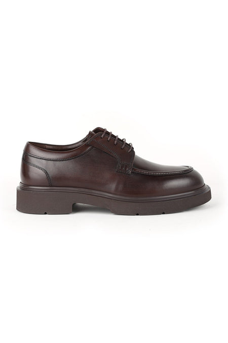 L5371 Men's Leather Casual Shoes Brown - MALLTURK