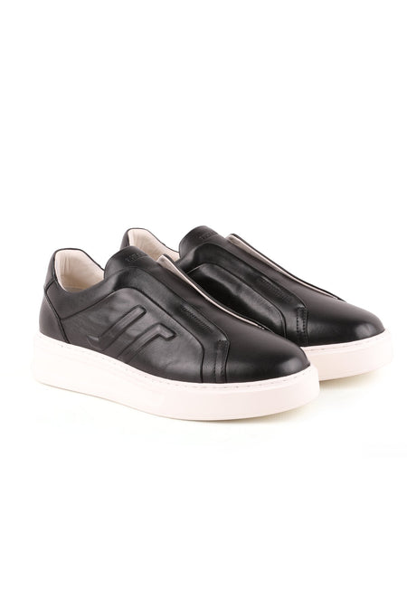 L5552 Black Men's Leather Casual Shoes - MALLTURK