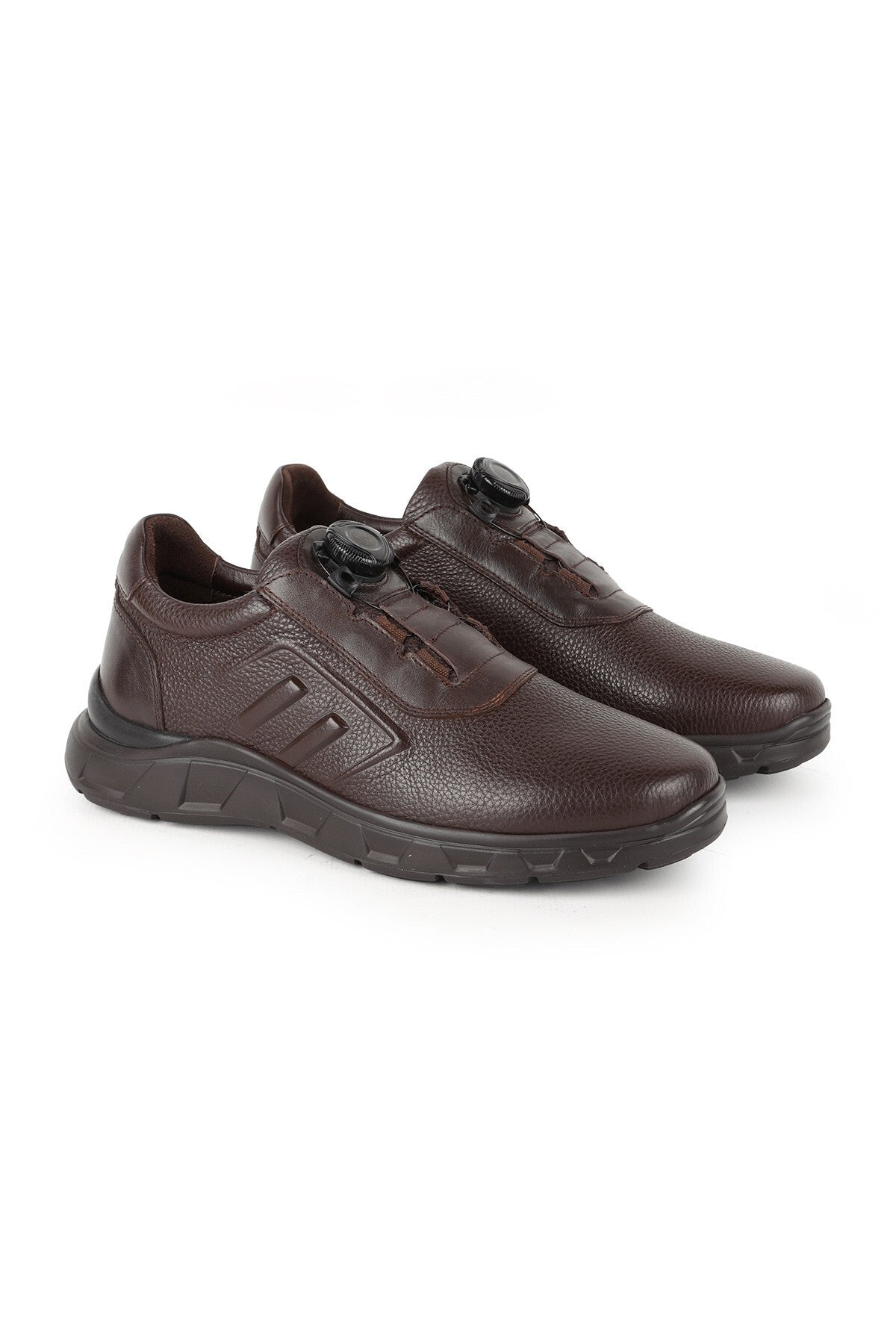 L5648 Men's Leather Casual Shoes Brown - MALLTURK
