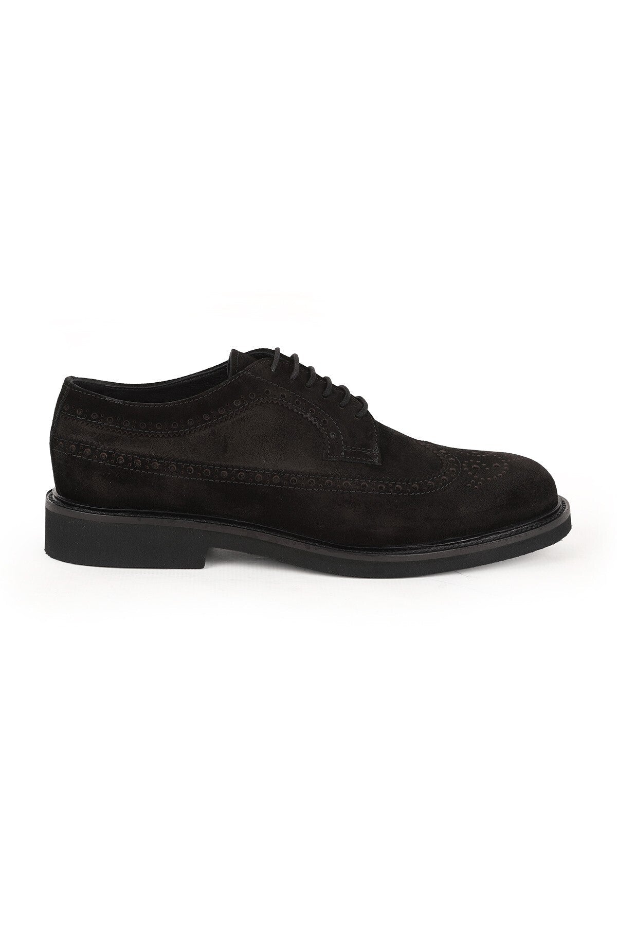 L5666 Tan Men's Genuine Suede Brogue Wingtip Lightweight Eva Sole Classic Shoes - MALLTURK