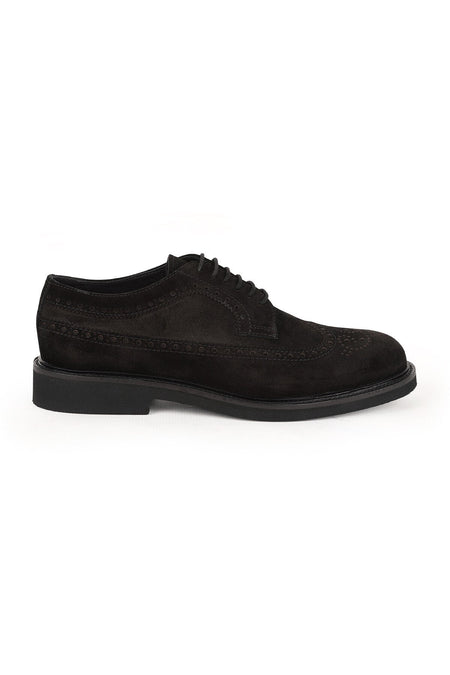 L5666 Tan Men's Genuine Suede Brogue Wingtip Lightweight Eva Sole Classic Shoes - MALLTURK