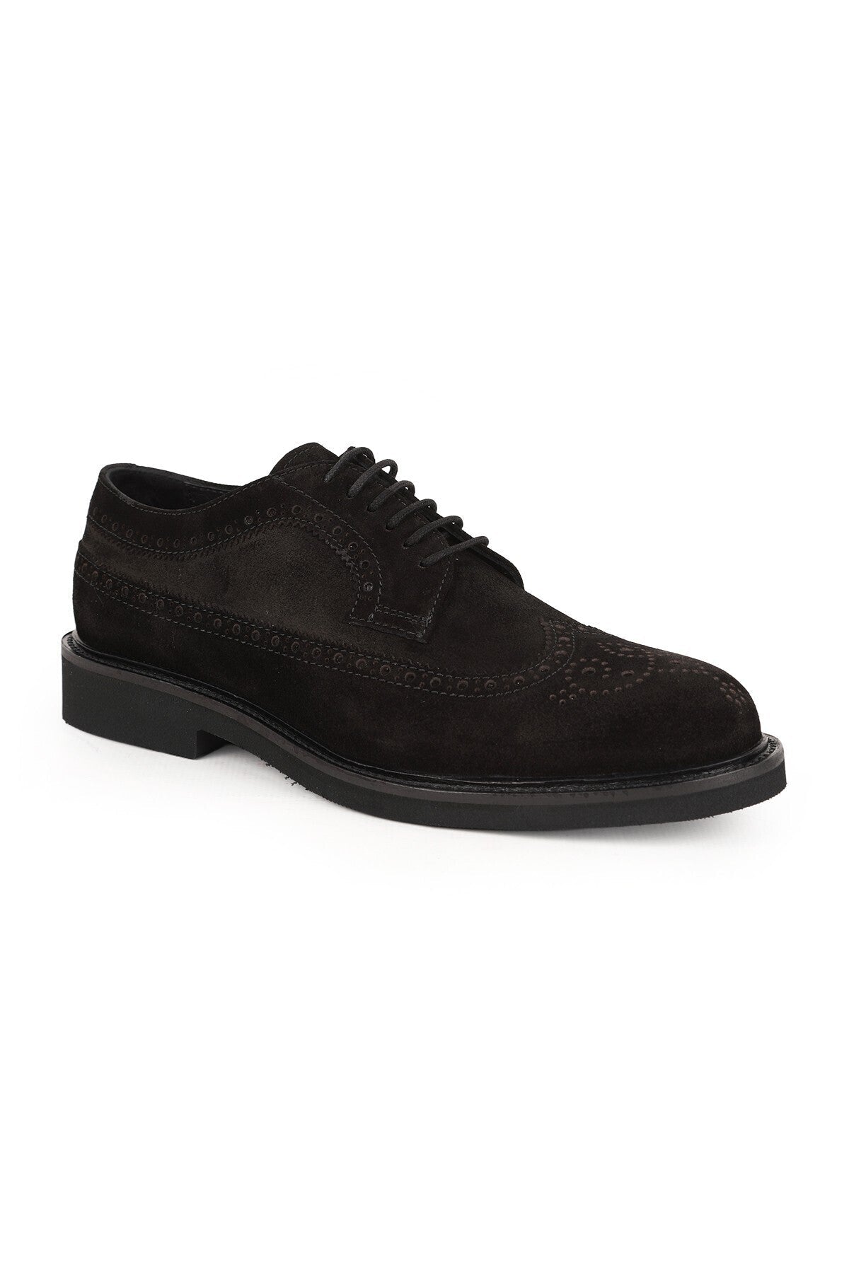 L5666 Tan Men's Genuine Suede Brogue Wingtip Lightweight Eva Sole Classic Shoes - MALLTURK
