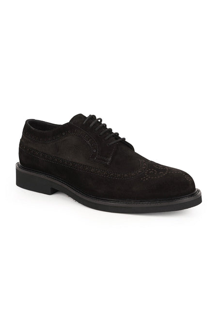 L5666 Tan Men's Genuine Suede Brogue Wingtip Lightweight Eva Sole Classic Shoes - MALLTURK