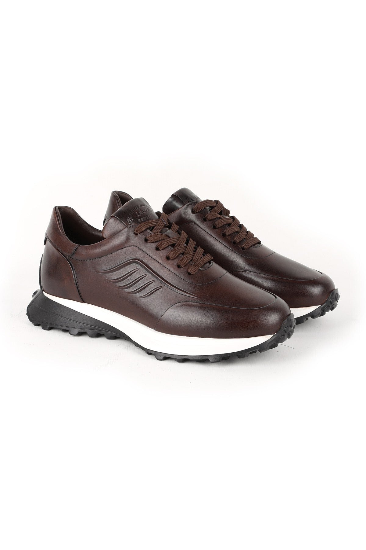 L5673 Men's Leather Casual Shoes Brown - MALLTURK