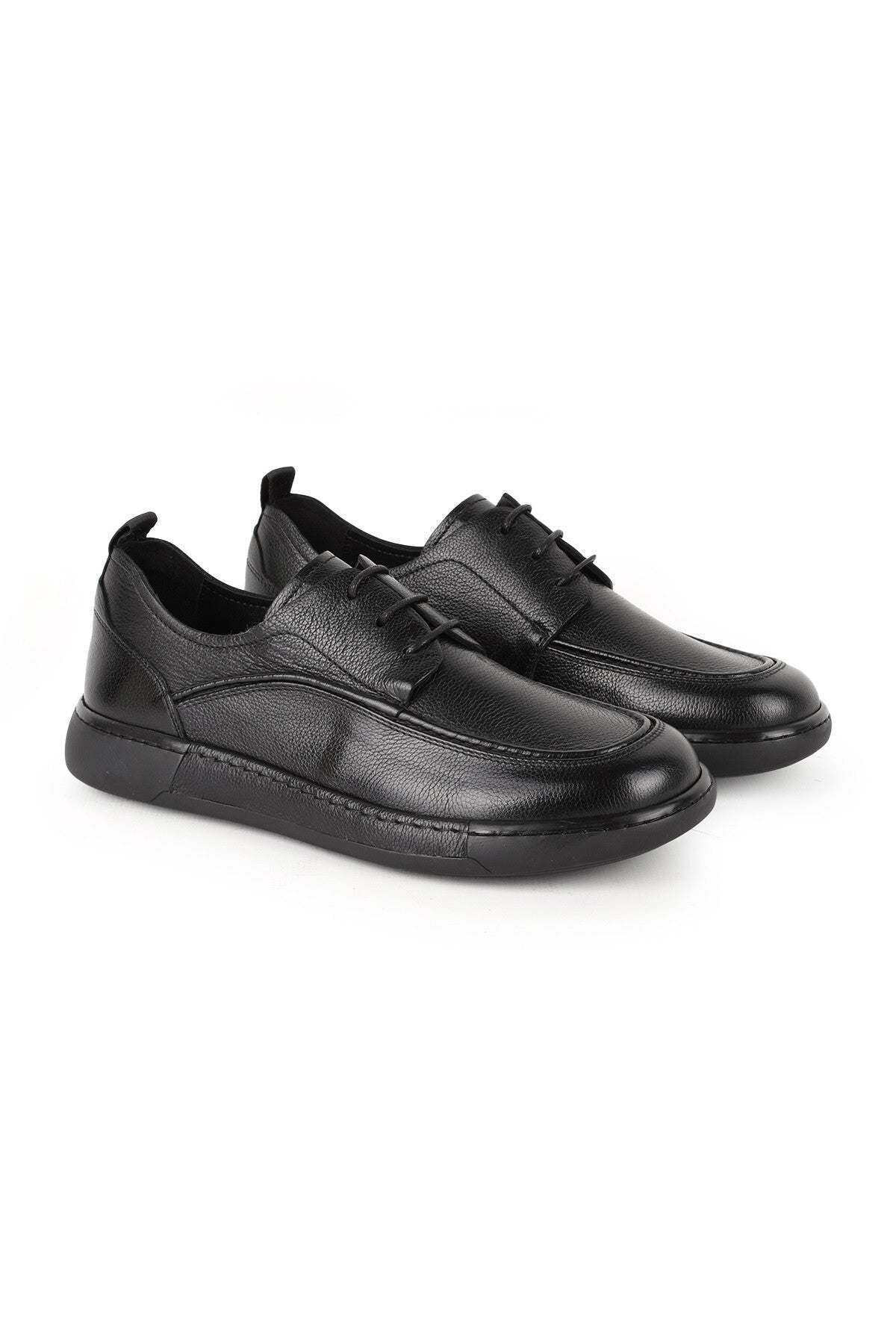 L5755 City Casual Men's Leather Shoes Black - MALLTURK