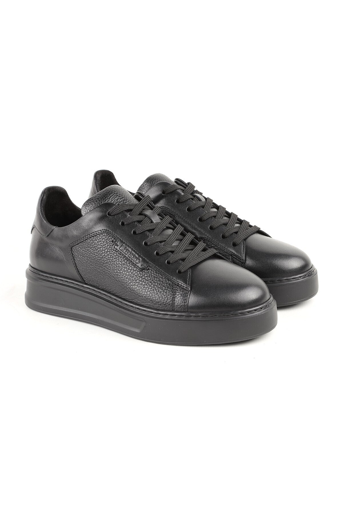 L5770 Genuine Leather Ultra Lightweight Thick EVA Sole Lace-Up Men's Sneakers Casual Shoes - MALLTURK