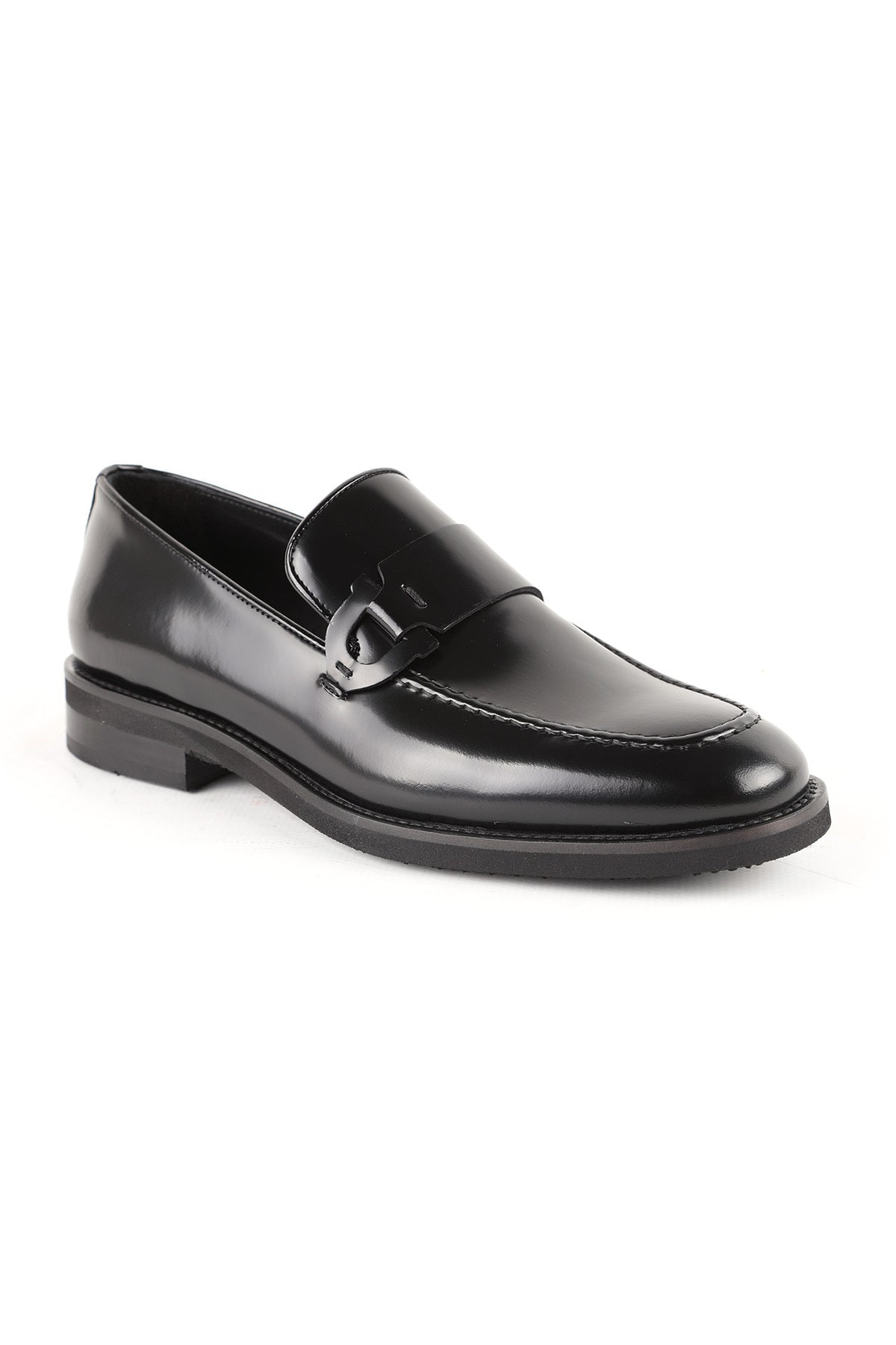L5875 Men's Genuine Leather Metal Buckle Lightweight Eva Sole Classic Loafer Shoes - MALLTURK