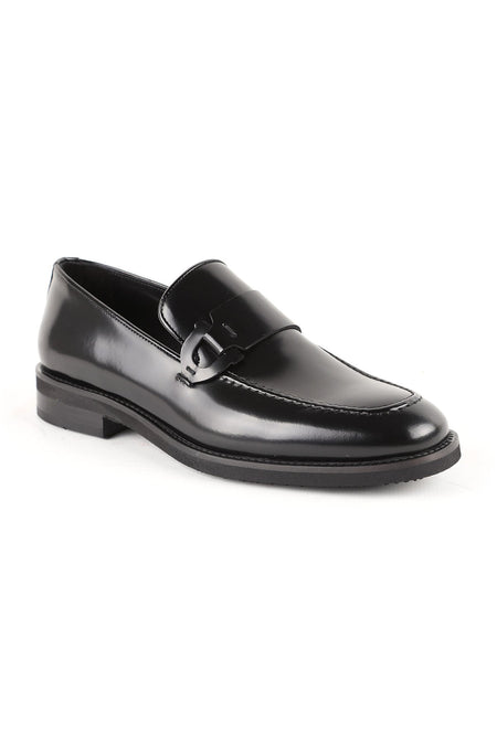 L5875 Men's Genuine Leather Metal Buckle Lightweight Eva Sole Classic Loafer Shoes - MALLTURK