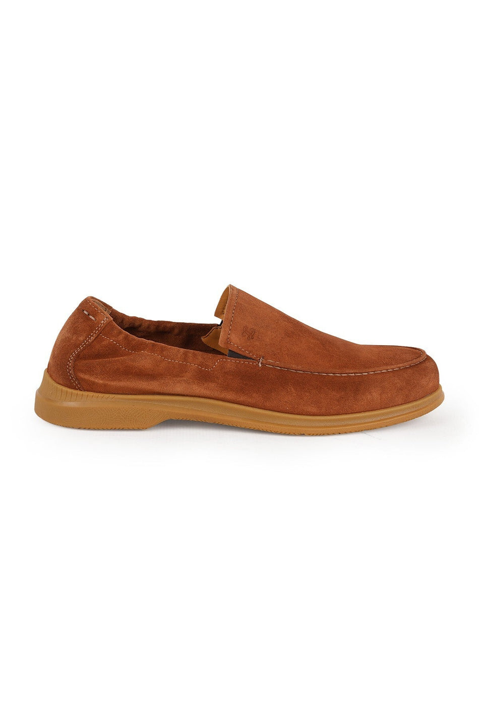 L5929 Men's Genuine Suede Leather Loafer with Elastic Sides and Flexible Rubber Sole - MALLTURK