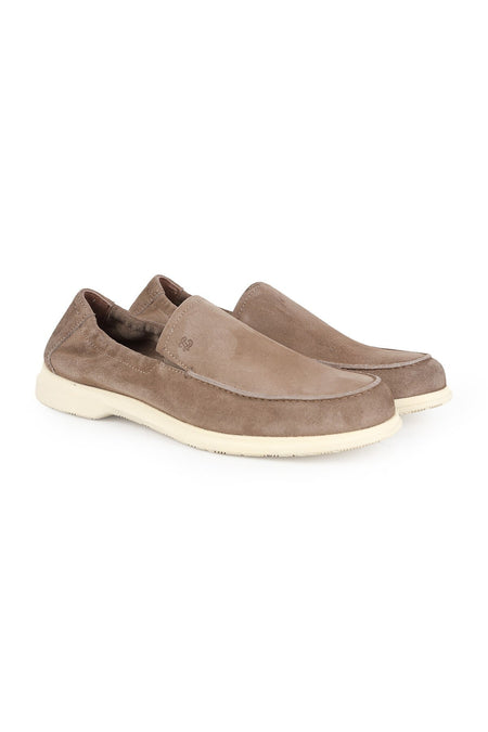 L5929 Men's Genuine Suede Leather Loafer with Elastic Sides and Flexible Rubber Sole - MALLTURK