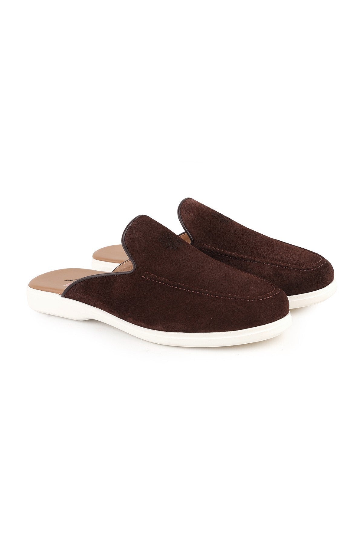 L5950 Genuine Suede Open Back Ultra Lightweight EVA Sole Men's Loafers Sabot Shoes - MALLTURK