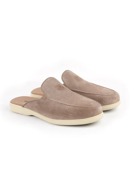 L5950 Genuine Suede Open Back Ultra Lightweight EVA Sole Men's Loafers Sabot Shoes - MALLTURK