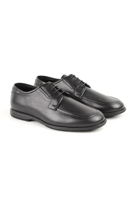 L6024 Genuine Leather U Toe Lace-Up Stretchy Rubber Sole Men's Classic Casual Shoes - MALLTURK