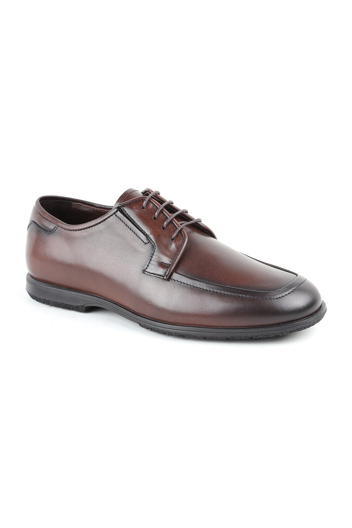 L6024 Genuine Leather U Toe Lace-Up Stretchy Rubber Sole Men's Classic Casual Shoes - MALLTURK