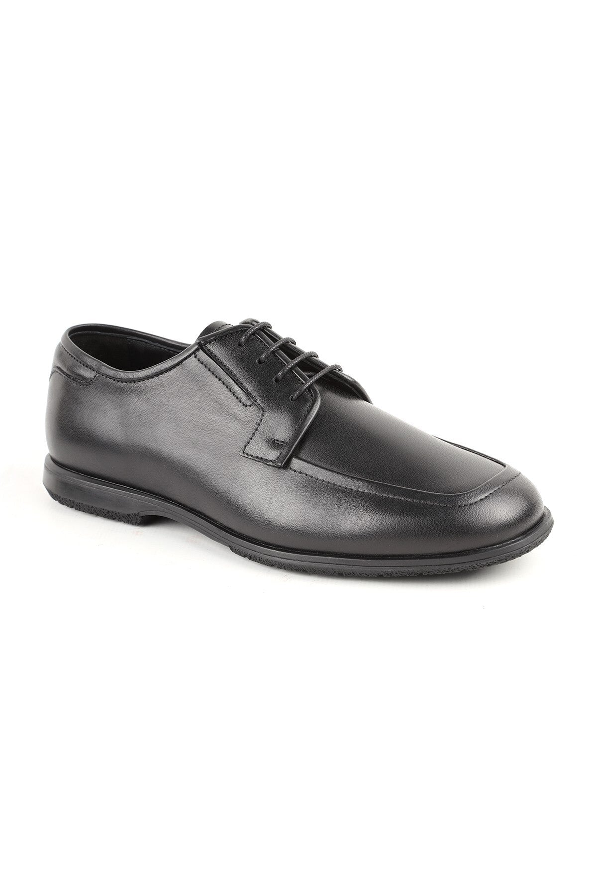 L6024 Genuine Leather U Toe Lace-Up Stretchy Rubber Sole Men's Classic Casual Shoes - MALLTURK