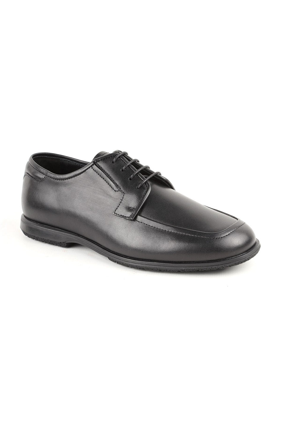 L6024 Genuine Leather U Toe Lace-Up Stretchy Rubber Sole Men's Classic Casual Shoes - MALLTURK