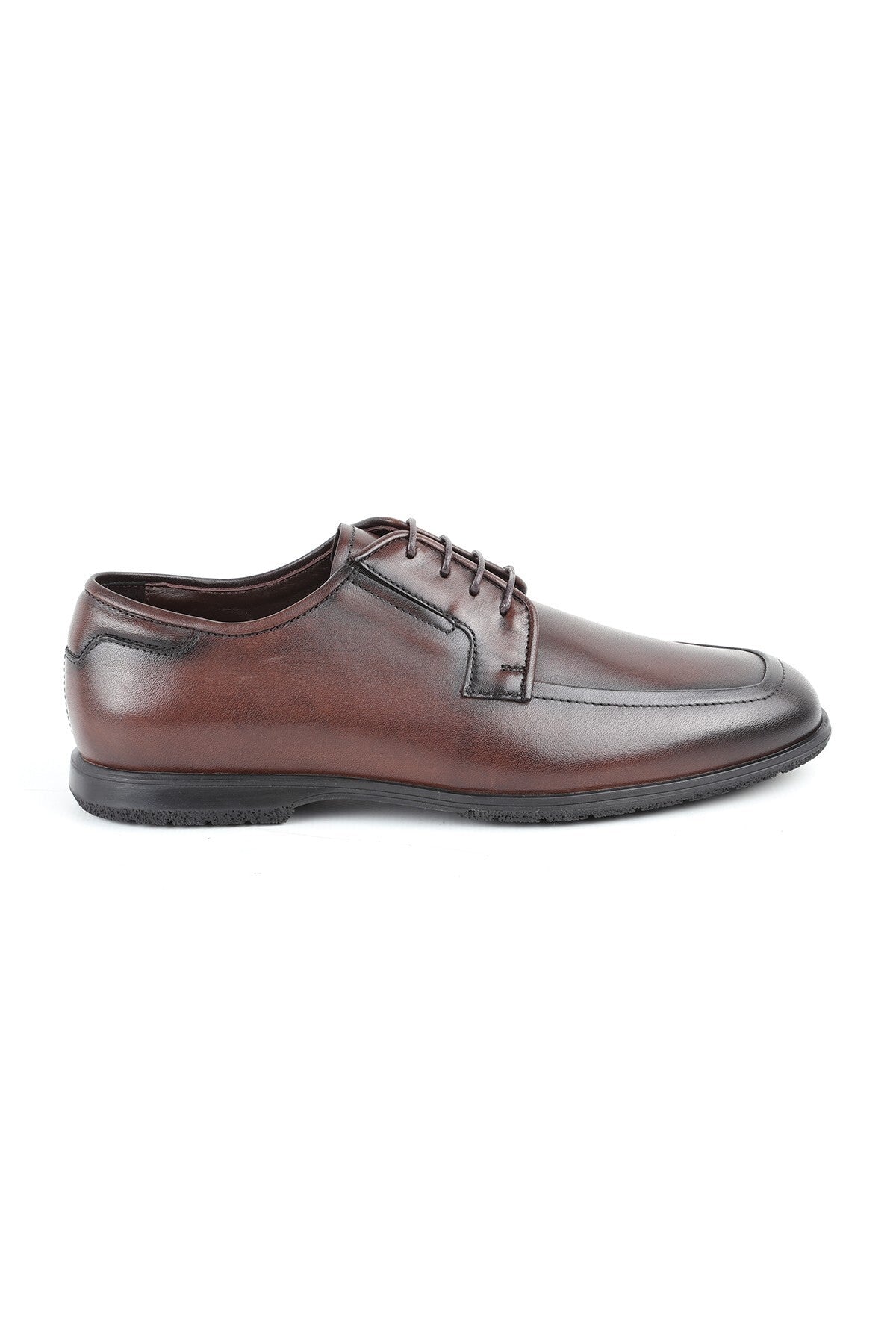 L6024 Genuine Leather U Toe Lace-Up Stretchy Rubber Sole Men's Classic Casual Shoes - MALLTURK