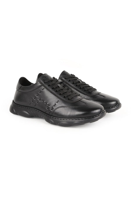 L6034 Men's Genuine Antique Leather Side Cross Hand-Stitched Capsule Eva Sole Sneaker - MALLTURK