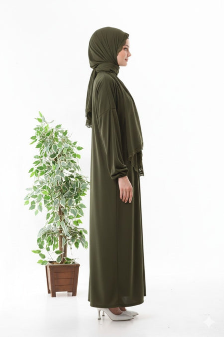 lace headscarf zipper wrists non-slip prayer dress - MALLTURK