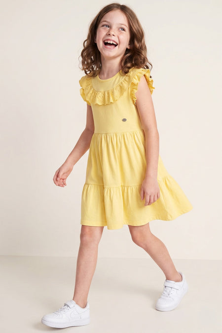 Lace Pack Crew Neck Girls' Dress - MALLTURK