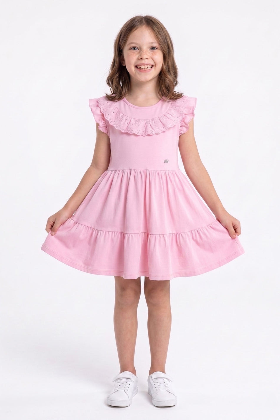 Lace Pack Crew Neck Girls' Dress - MALLTURK