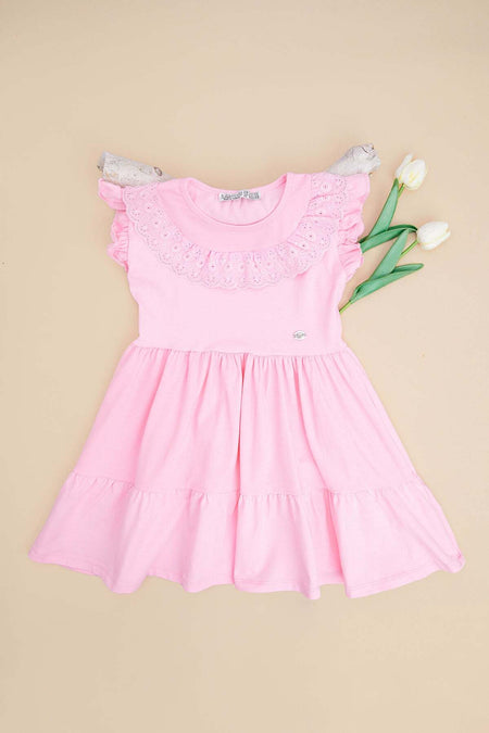 Lace Pack Crew Neck Girls' Dress - MALLTURK