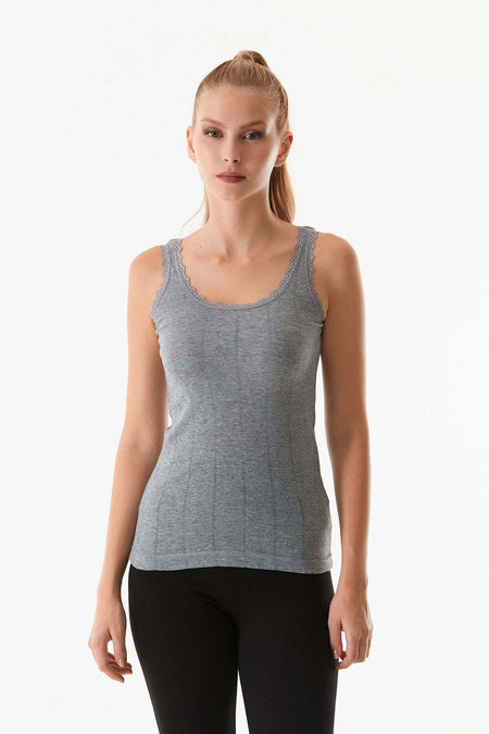 Lacy Thick Strap Tank Top - MALLTURK