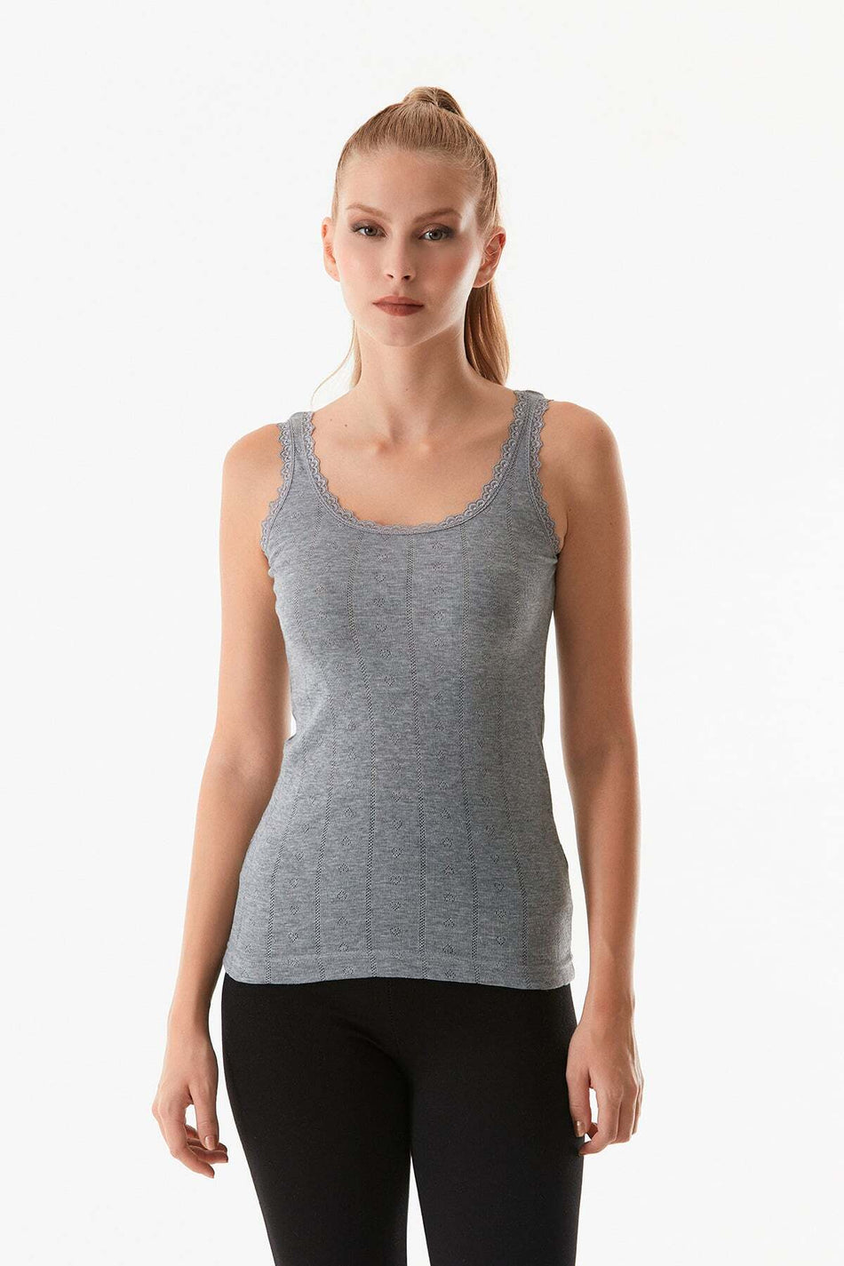 Lacy Thick Strap Tank Top - MALLTURK