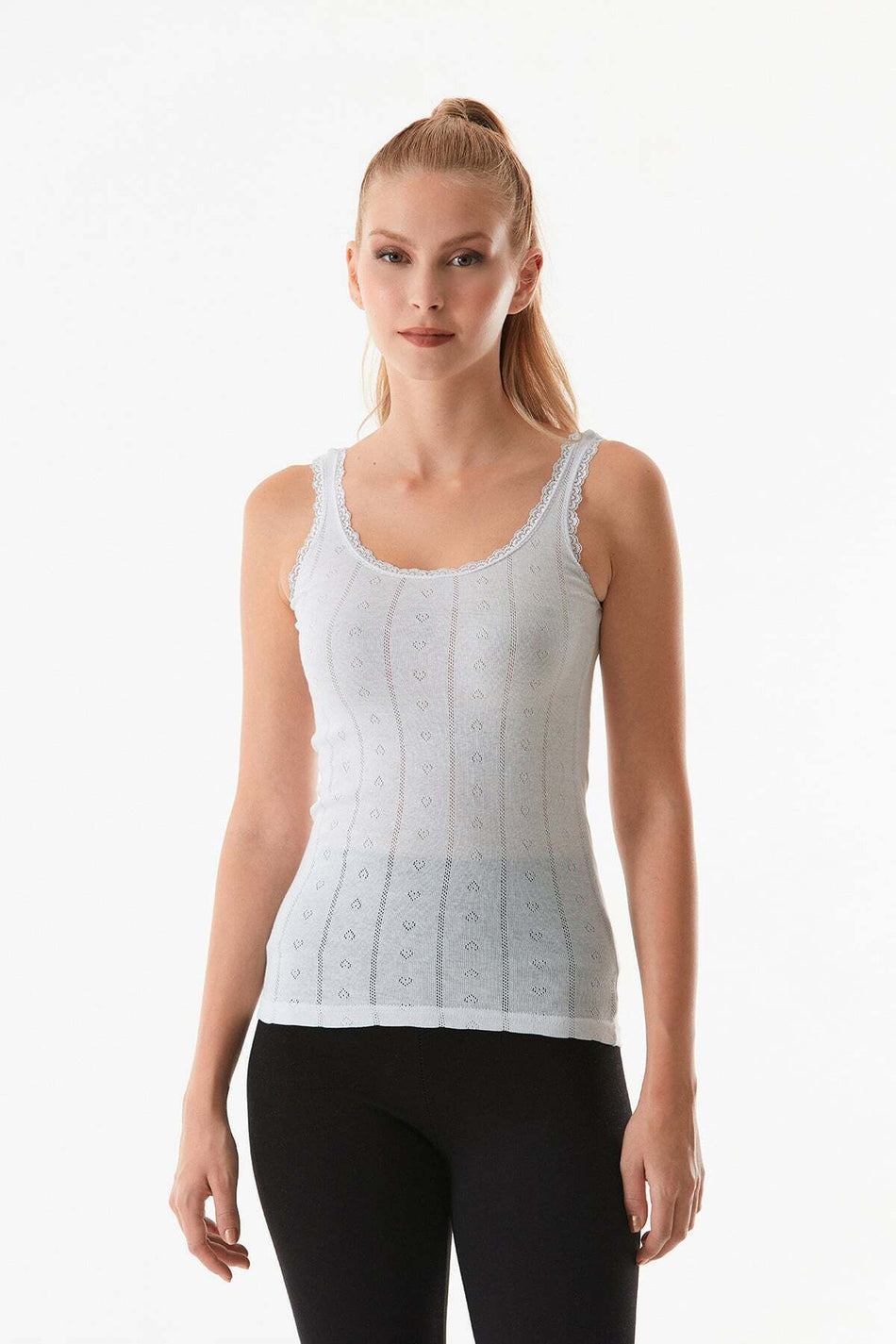 Lacy Thick Strap Tank Top - MALLTURK