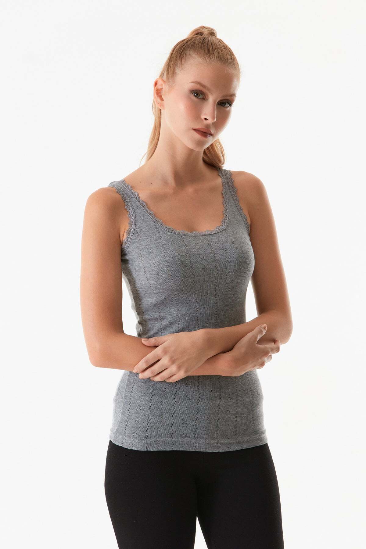 Lacy Thick Strap Tank Top - MALLTURK