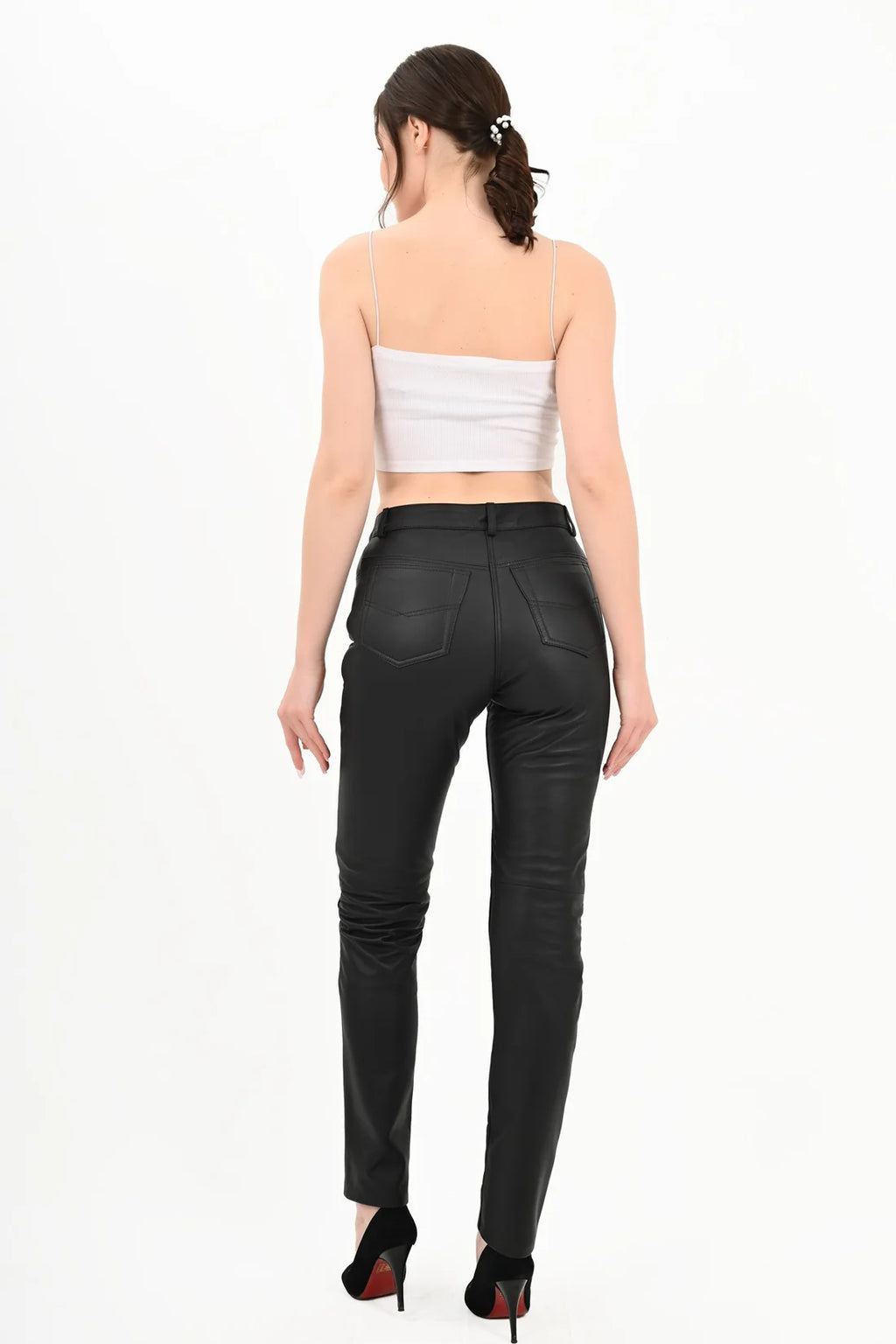 100% Genuine leather women's trousers