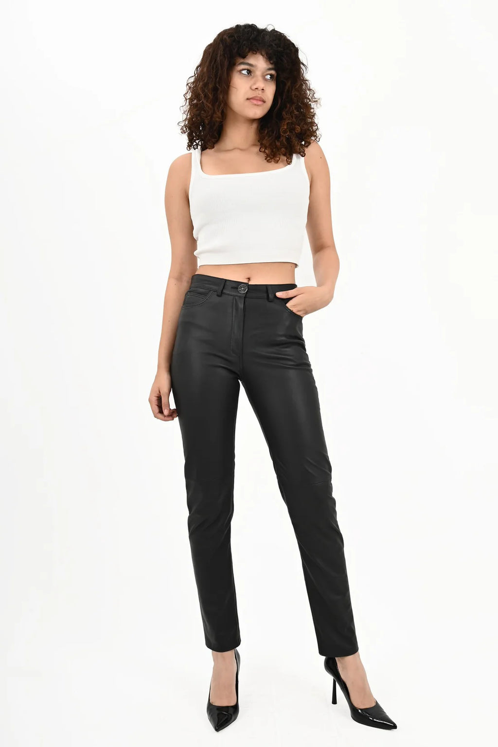 100% Genuine leather women's trousers
