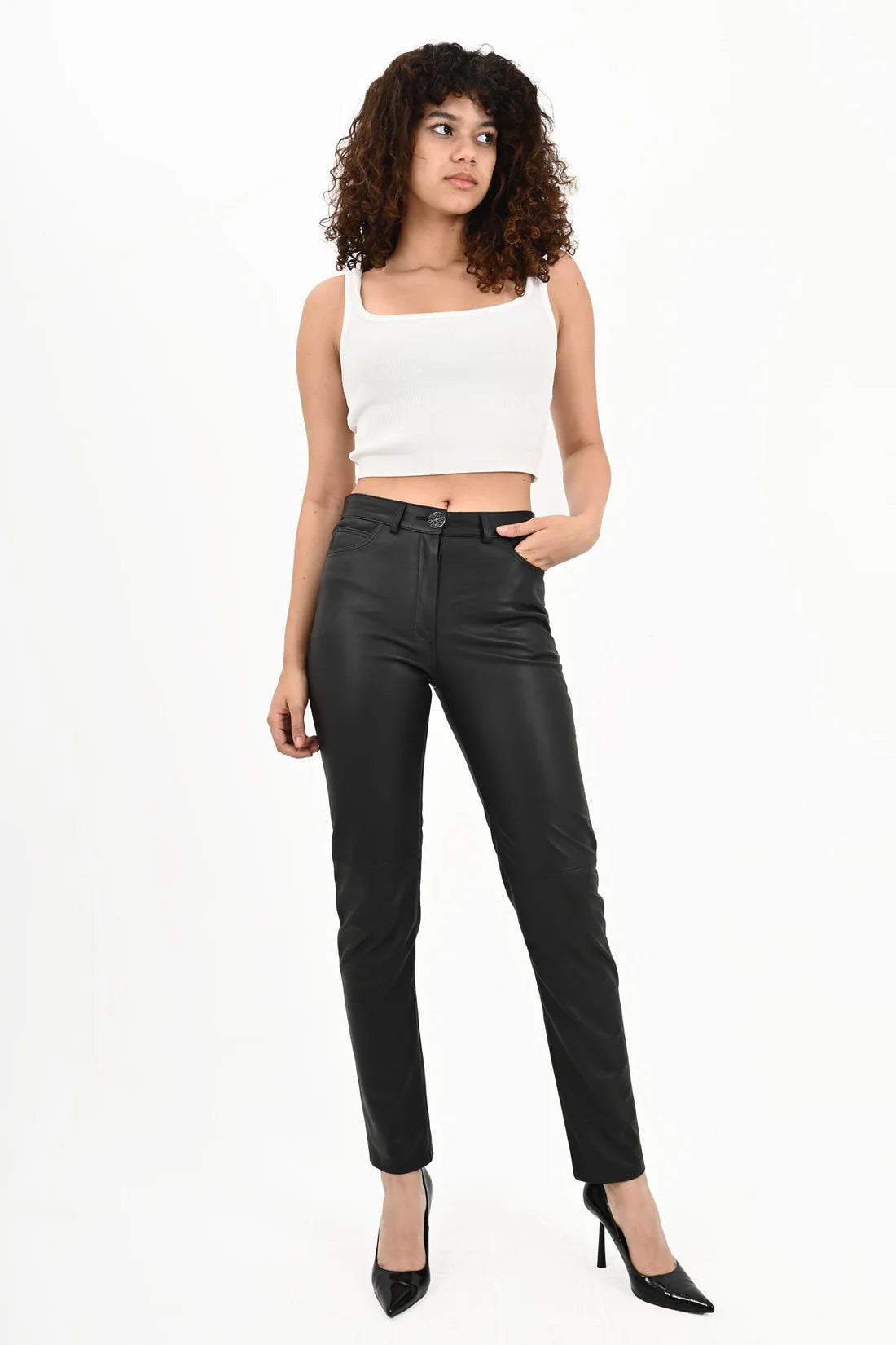100% Genuine leather women's trousers