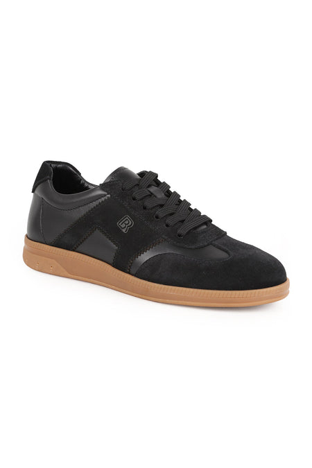 Libero H1033 Erkek Hakiki Deri ve Süet Kombinasyonlu Retro Bağcıklı Casual Sneaker - MALLTURK