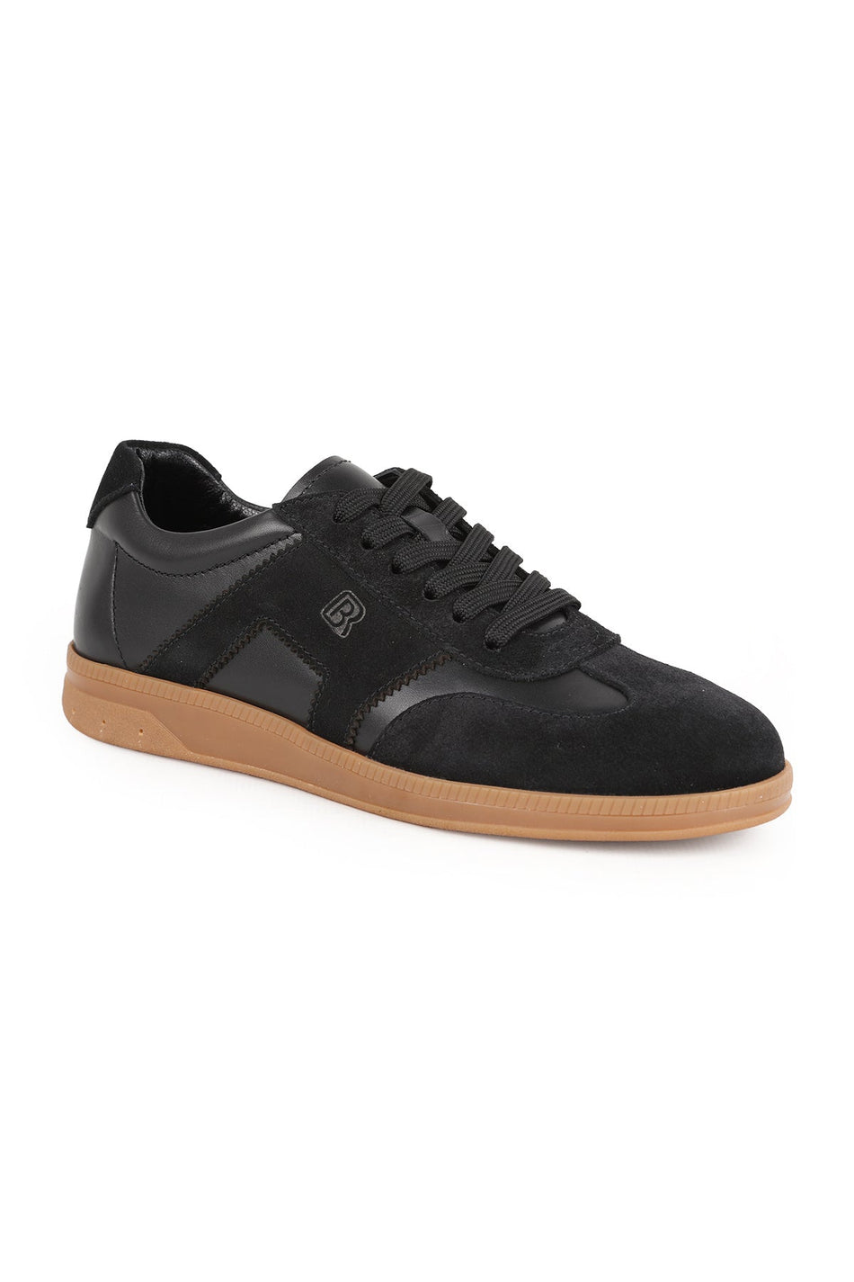 Libero H1033 Erkek Hakiki Deri ve Süet Kombinasyonlu Retro Bağcıklı Casual Sneaker - MALLTURK